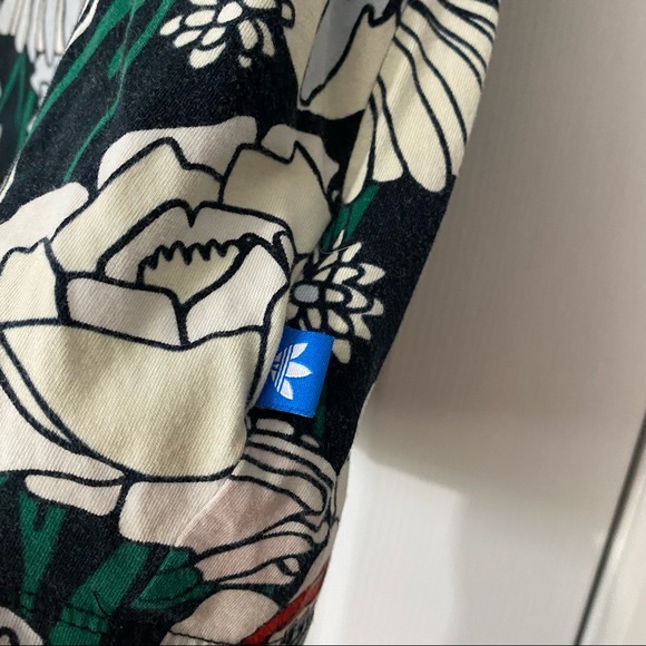 Adidas Trefoil Tee in Black/Multi Floral Print - Picture 8 of 9